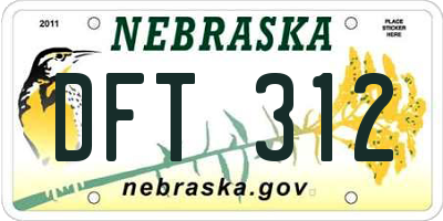NE license plate DFT312