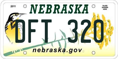 NE license plate DFT320