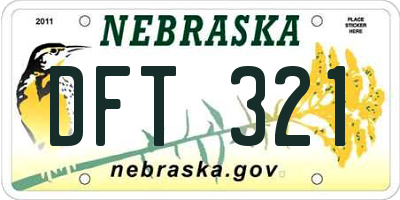 NE license plate DFT321