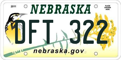 NE license plate DFT322
