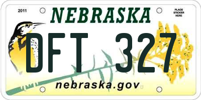 NE license plate DFT327