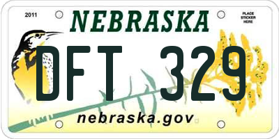 NE license plate DFT329