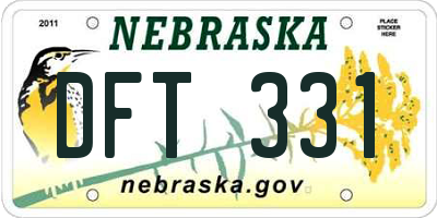 NE license plate DFT331