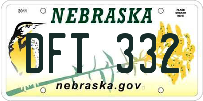 NE license plate DFT332