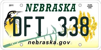 NE license plate DFT338