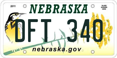 NE license plate DFT340