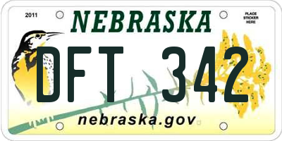 NE license plate DFT342