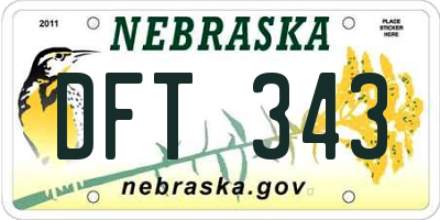 NE license plate DFT343