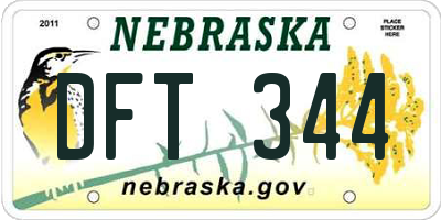 NE license plate DFT344