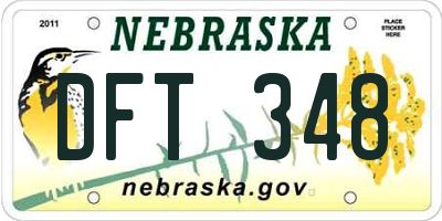 NE license plate DFT348