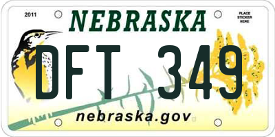 NE license plate DFT349