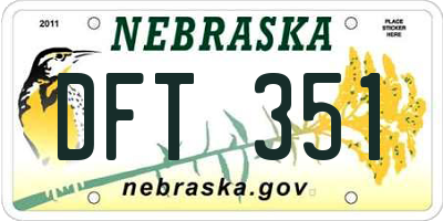NE license plate DFT351
