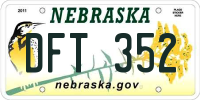 NE license plate DFT352