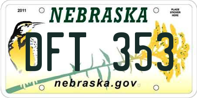 NE license plate DFT353