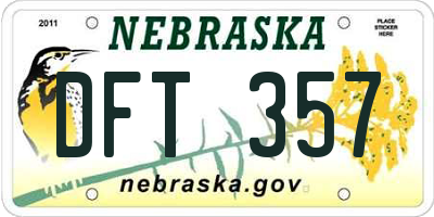 NE license plate DFT357