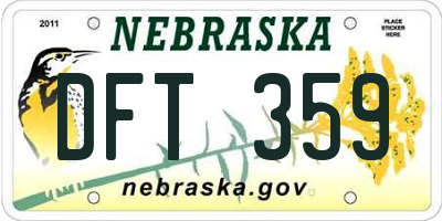 NE license plate DFT359