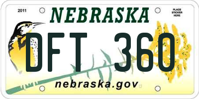 NE license plate DFT360