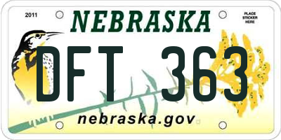 NE license plate DFT363