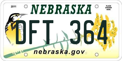 NE license plate DFT364