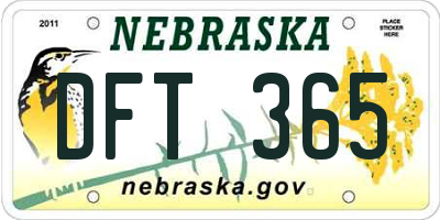 NE license plate DFT365