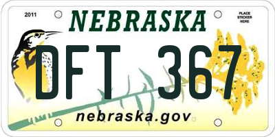 NE license plate DFT367