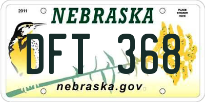 NE license plate DFT368