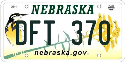 NE license plate DFT370