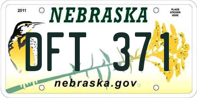NE license plate DFT371