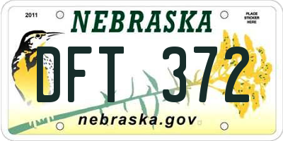 NE license plate DFT372