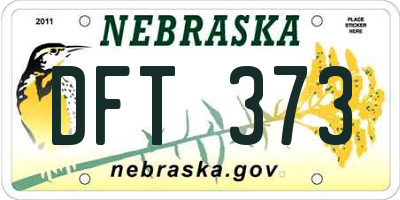 NE license plate DFT373