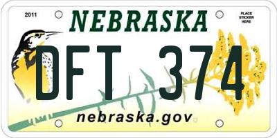 NE license plate DFT374