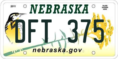 NE license plate DFT375