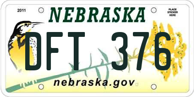 NE license plate DFT376