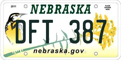 NE license plate DFT387