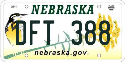 NE license plate DFT388