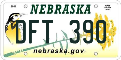 NE license plate DFT390