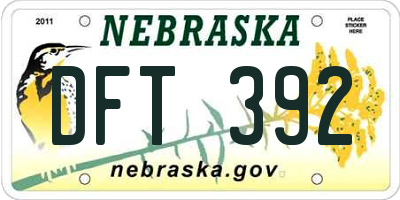 NE license plate DFT392