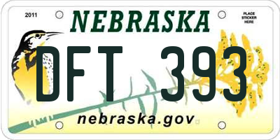 NE license plate DFT393