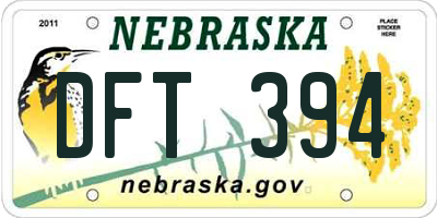 NE license plate DFT394
