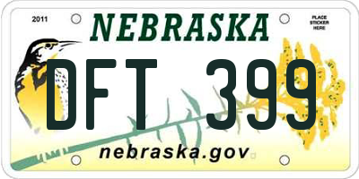 NE license plate DFT399
