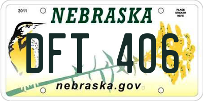 NE license plate DFT406