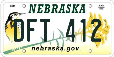 NE license plate DFT412