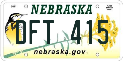 NE license plate DFT415