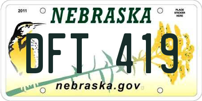 NE license plate DFT419