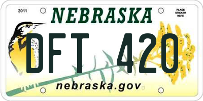 NE license plate DFT420