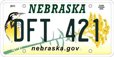 NE license plate DFT421
