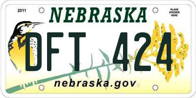 NE license plate DFT424