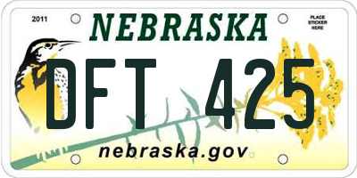 NE license plate DFT425