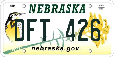 NE license plate DFT426