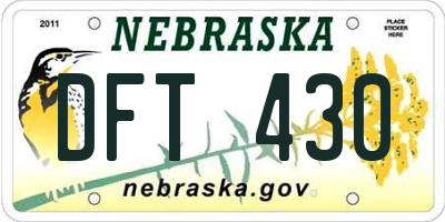 NE license plate DFT430